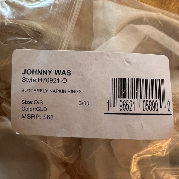 NWT set of 4 Johnny Was Butterfly 🦋 Brass Napkin Rings. - Picture 7 of 8